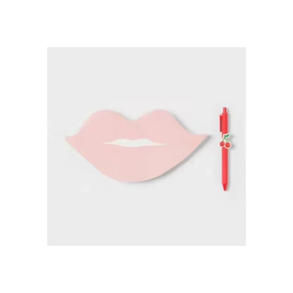 Lips Notepad with Cherry Pen Set - Picture 1 of 1